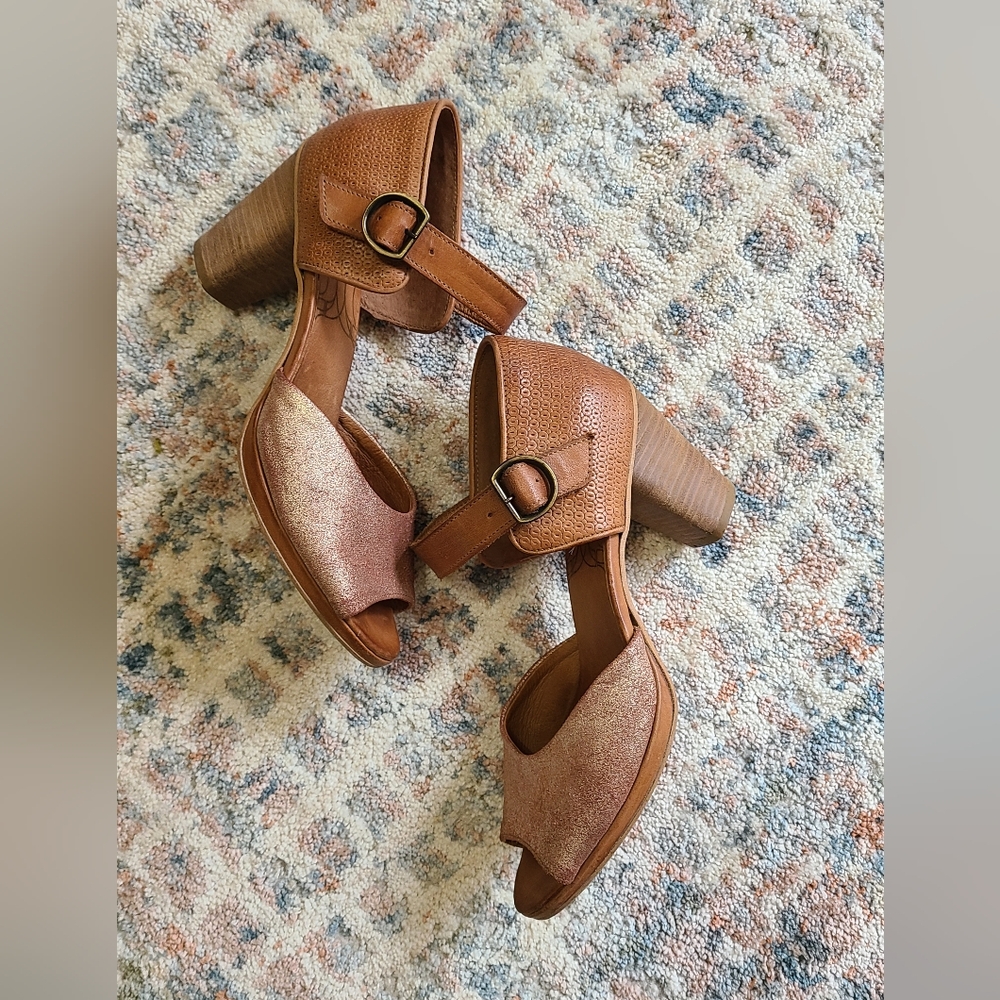Elegant Pink and Tan Mary Jane Heels